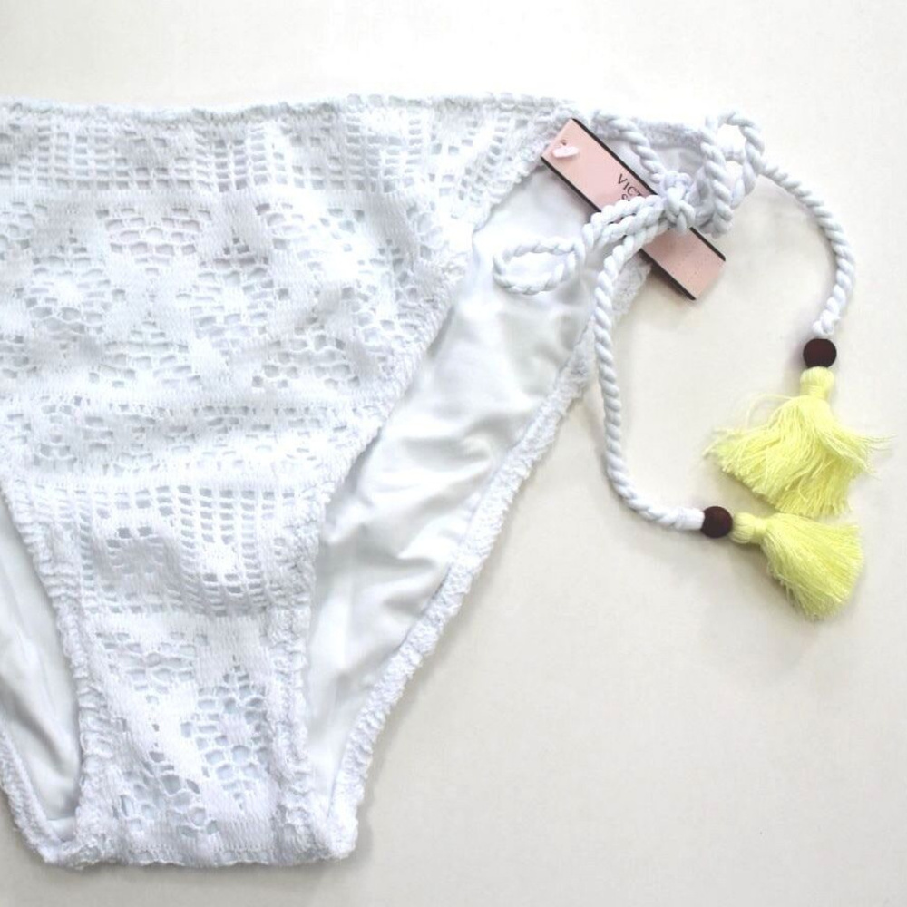 Victoria's Secret The Crochet Lace Tassel String Tie Bikini Bottom Size S